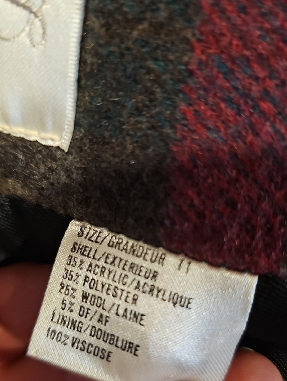 Vintage Reitmans Burgundy & Green Plaid Blazer - Picture 11 of 15